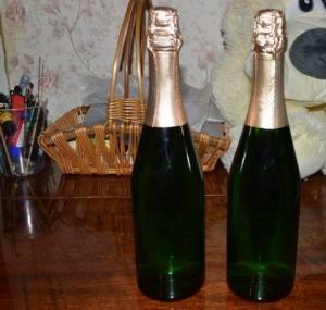 Бутылки шампанского на свадьбу лентами мастер класс